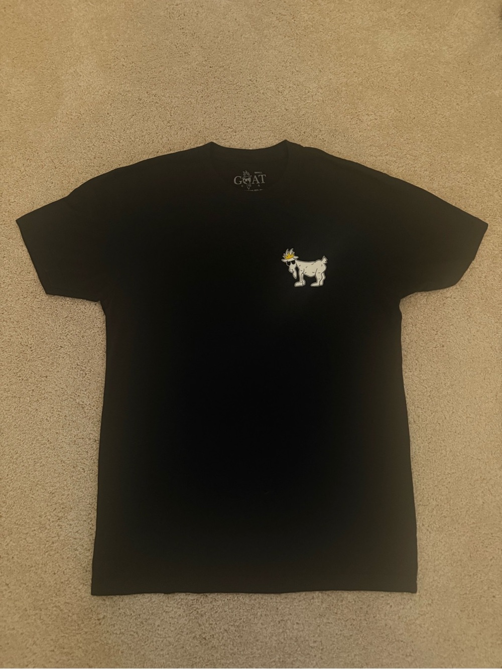 The GOAT Black Short Sleeve Tee with Goat Logo
